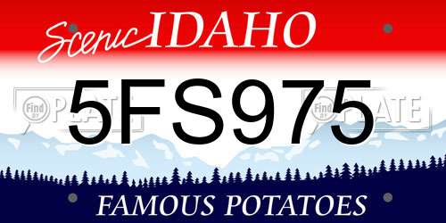 5FS975 Idaho License Plate