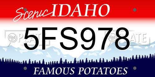 5FS978 Idaho License Plate