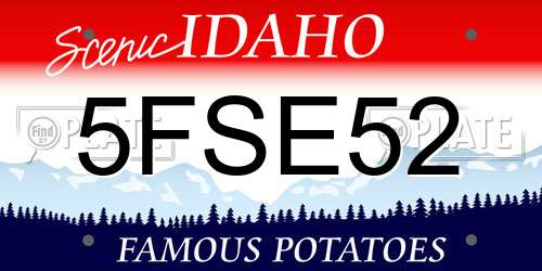 5FSE52 Idaho License Plate