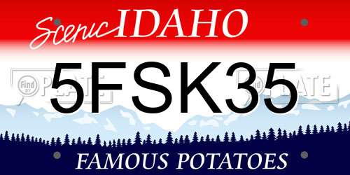 5FSK35 Idaho License Plate