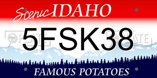 5FSK38 Idaho License Plate