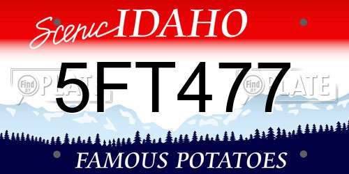 5FT477 Idaho License Plate