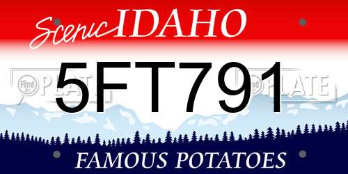 5FT791 Idaho License Plate