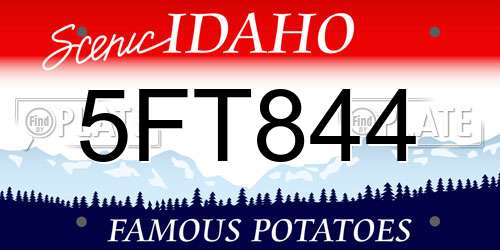 5FT844 Idaho License Plate