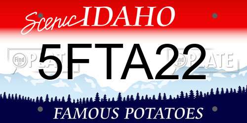 5FTA22 Idaho License Plate