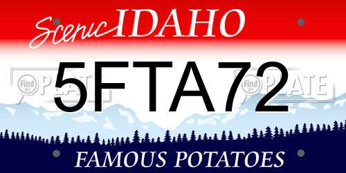 5FTA72 Idaho License Plate