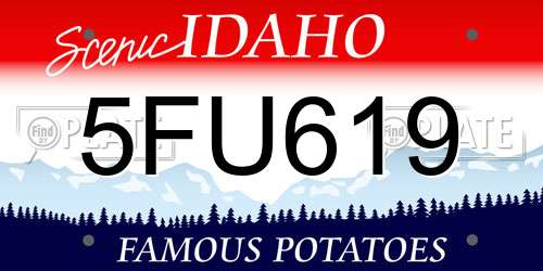 5FU619 Idaho License Plate