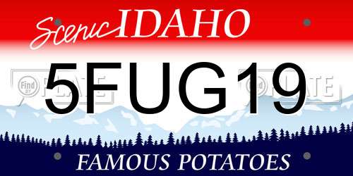 5FUG19 Idaho License Plate