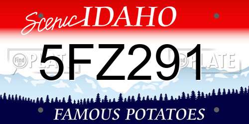 5FZ291 Idaho License Plate