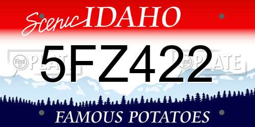5FZ422 Idaho License Plate