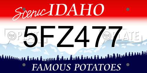 5FZ477 Idaho License Plate