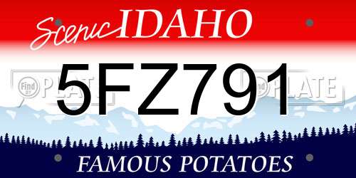 5FZ791 Idaho License Plate