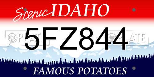 5FZ844 Idaho License Plate