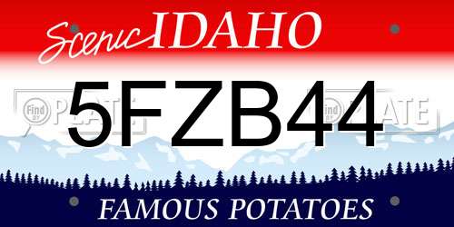 5FZB44 Idaho License Plate