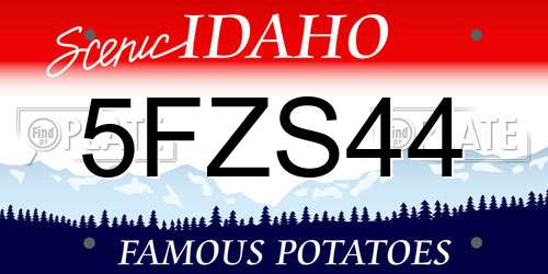 5FZS44 Idaho License Plate