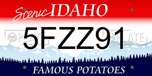 5FZZ91 Idaho License Plate