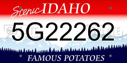 5G22262 Idaho License Plate