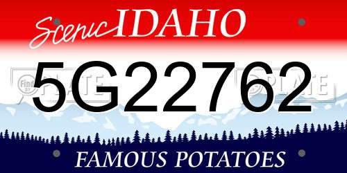 5G22762 Idaho License Plate