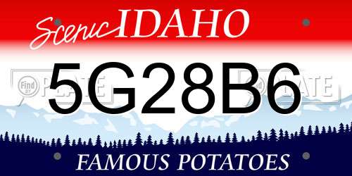 5G28B6 Idaho License Plate