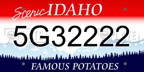 5G32222 Idaho License Plate