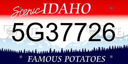 5G37726 Idaho License Plate