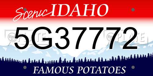 5G37772 Idaho License Plate