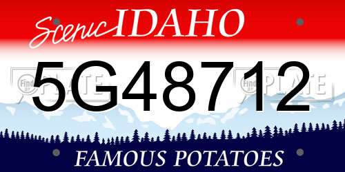 5G48712 Idaho License Plate