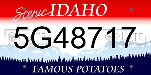 5G48717 Idaho License Plate