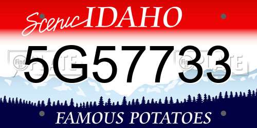 5G57733 Idaho License Plate