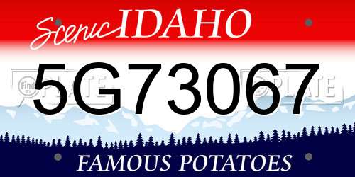 5G73067 Idaho License Plate