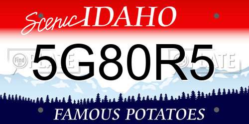 5G80R5 Idaho License Plate