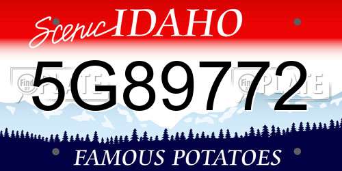 5G89772 Idaho License Plate