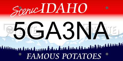 5GA3NA Idaho License Plate