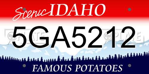 5GA5212 Idaho License Plate