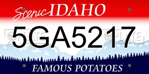 5GA5217 Idaho License Plate