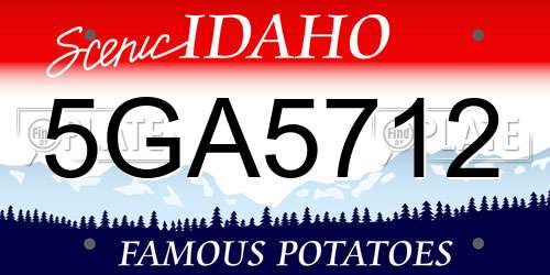 5GA5712 Idaho License Plate