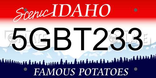 5GBT233 Idaho License Plate