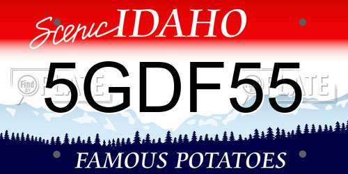 5GDF55 Idaho License Plate
