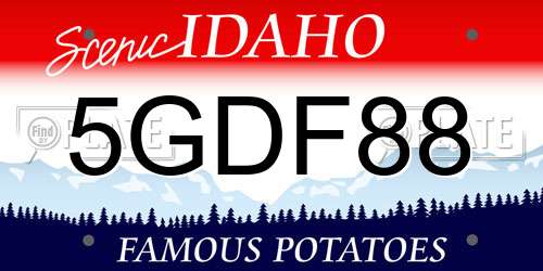 5GDF88 Idaho License Plate
