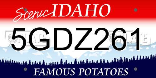 5GDZ261 Idaho License Plate