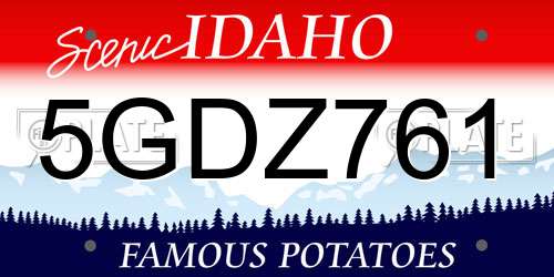 5GDZ761 Idaho License Plate