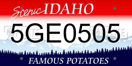 5GE0505 Idaho License Plate