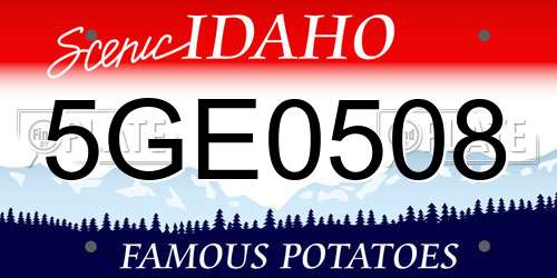 5GE0508 Idaho License Plate