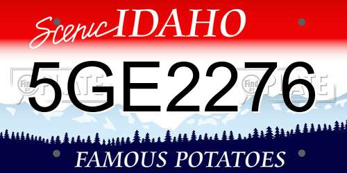 5GE2276 Idaho License Plate