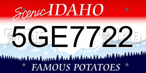 5GE7722 Idaho License Plate