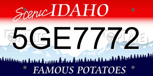 5GE7772 Idaho License Plate