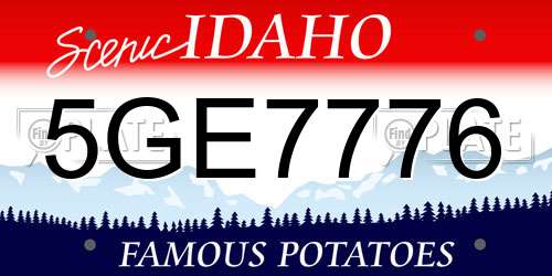 5GE7776 Idaho License Plate