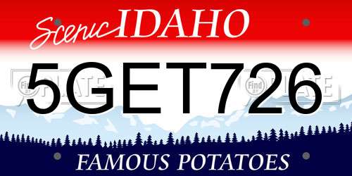 5GET726 Idaho License Plate