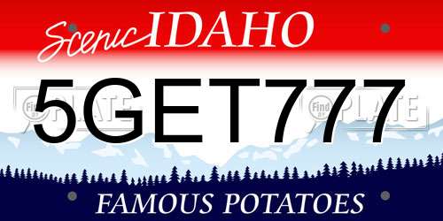 5GET777 Idaho License Plate