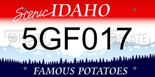 5GF017 Idaho License Plate